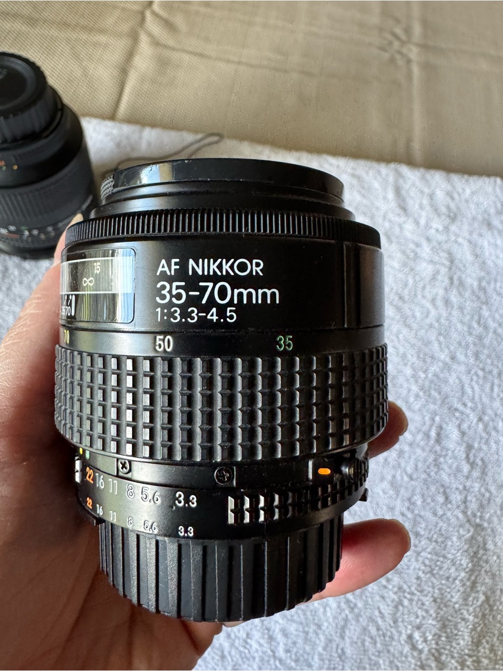 Nikon AF Nikkor 35-70mm f/3.3-4.5 Zoom Lens - Black with White Markings
